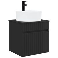 vanidad de lavabo montada en la pared negro 49 x 445 x 65 cm vidaxl