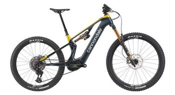 Bicicleta electrica de montana con suspension total cannondale moterra sl 1 12 v 600 wh shimano 85 nm mx  29 27 5    azul amarillo