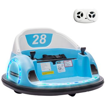 AIYAPLAY Autoscooter, rotación 360°, velocidad 2 km/h, cinturón de seguridad, luces LED, música y claxon, Azul