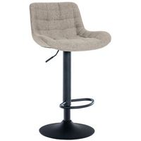 taburete de bar x1 asiento estructura metalica negra en tejido color topo con pespuntes 100005448