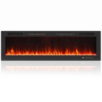 homcom chimenea electrica empotrada con llama independiente 3 modos de calefaccion y mando a distancia 1524x94x47 cm negro