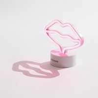 muitomas lampara de neon de escritorio con forma de labios