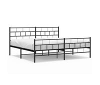 estructura de cama cabecero y pie de cama metal negro 200x200cm con cabecero y pie de cama