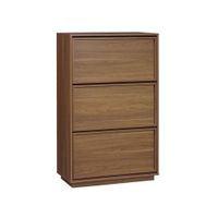 zapatero de madera con 3 cajones estilo decorativo nogal