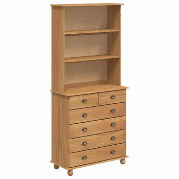 Hutch Con Cajón Askim Cera De Miel 91 X 40 X 200,5 Cm Vidaxl