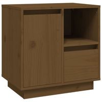 mesita de noche madera maciza de pino marron miel 50x34x50 cm vidaxl
