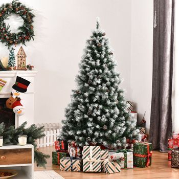 Árbol De Navidad De Acero Plástico Homcom Ø85x150 Cm-verde
