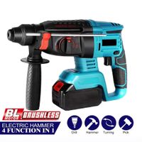 toker - taladro percutor sin escobillas multifuncional martillo rotatorio inalambrico recargable taladro de impacto de 18v y 26mm herramienta electrica tipo pico juego de 2 baterias