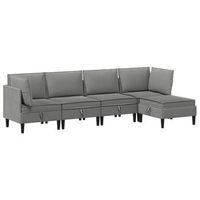 juego de muebles de salon 5 uds gris oscuro tela vidaxl
