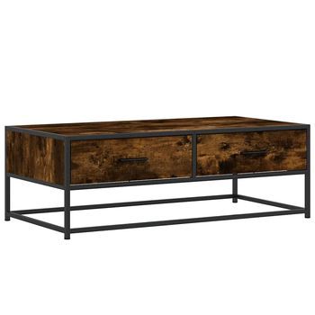 Mesa De Centro，mesa Auxiliar，mesita De Centro Madera Ingeniería Metal Roble Humo 100x50x35 Cm