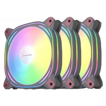 Aigo Z12 Caja de Computadora Ventilador Inverso Ventilador PC 120mm RGB Ventilador Refrigerador PWM Ventilador de Refrig
