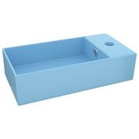 lavabo con rebosadero ceramica azul claro vidaxl