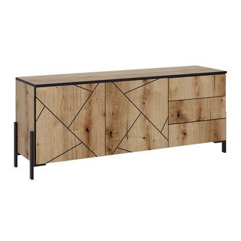 Mueble Bajo Para Tv Hatto 150 X 60 Cm Con Puertas Y Cajones Vicco