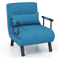 costway sofa cama convertible plegable silla de dormir individual respaldo ajustable cojin desmontable asiento tapizado de hogar oficina