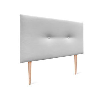 Cabecero De Polipiel Liso Con Botones 105x105cm Con Patas Camas 105 - Blanco