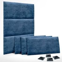 dhome juego de 6 paneles tapizados de lana ecologica pack autoadhesivos para pared acusticos absorbentes proteccion azul 60x40cm x6