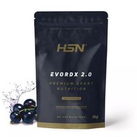 pre entreno potente de hsn evordx 20  sabor grosella negra 1 kg  43 tomas por envase  100 vegano pre-workout sin azucar con 300 mg de cafeina