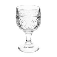 copa de vidrio con relieve floral estilo vintage