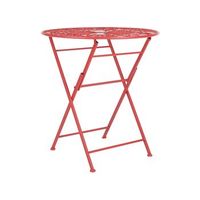 mesa de balcon de metal rojo 70 cm retro frances exterior scario