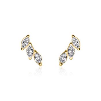 9 quilates pendientes de oro para mujer con circonita
