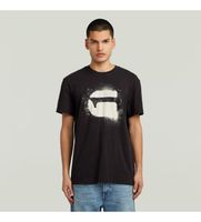 g-star para hombre d26833-d101-6484 camiseta spray logo negro m casual algodon manga corta