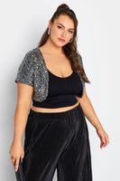 yours london bolero de lentejuelas plateadas mujer curvy y tallas grandes yours london