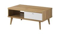 mesa de centro efecto madera crema y blanco