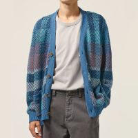 corridor blow up intarsia-knit cotton cardigan - xl