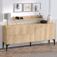 conjunto de aparador y estanteria de pared