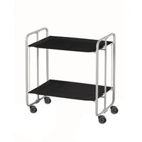 carrito auxiliar con ruedas bauhaus armazon gris 2 bandejas negras