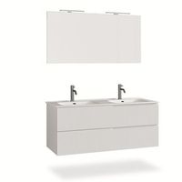 composicion bano lavabo doble 5 piezas venere blanco mate en mdf