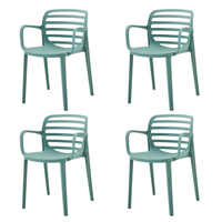 pack 4 sillas jardin siena color verde fabricadas 100 en polipropileno modelo apilable eme mobiliario