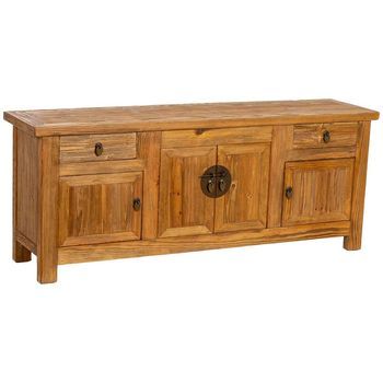 Mueble Bajo De Madera Marrón 159x39x63h Cm