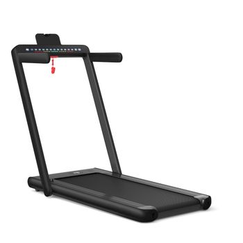 Costway Cinta de Correr Plegable 2 en 1 para Oficina Casa 12KM/H con Control Remoto Doble Pantalla LED App Control Soporte para Teléfono