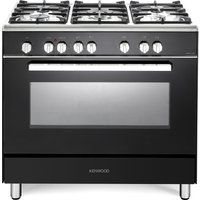 kenwood ck306 90 cm dual fuel range cooker - black  chrome black