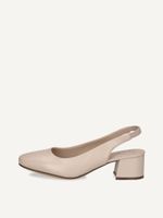 caprice sling pumps beige made of leather with trapeze heel size 40