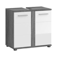 mueble bajo lavabo william r gris oscuro y blanco r 57x60x34 cm r 2 puertas