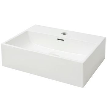 Lavabo De Baño Moderno | Lavabo Con Orificio Para Grifo Cerámica Blanco 51,5x38,5x15 Cm