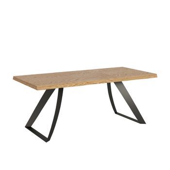 Mesa Fija 90x200 Cm Tabira Roble Descortezado Patas Antracita