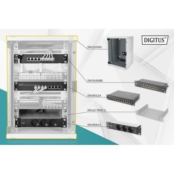 Bastidor de Pared Digitus Juego de Red 254 mm (10