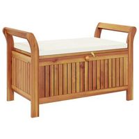 banco almacenaje jardin  banco de exterior  silla de jardin con cojin madera maciza de acacia 91 cm