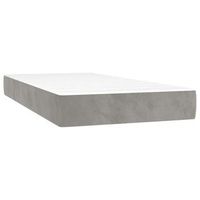 colchon de muelles ensacados firmeza media terciopelo gris claro 80x210x20 cm vidaxl