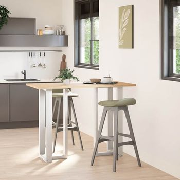 Patas De Mesa Bar Forma T 2 Uds | Patas Para Mesa Acero Blanco 40x35x(101-102) Cm