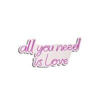 iluminacion led decorativa de plastico all you need is love rosa 32x60x2 cm