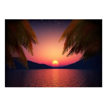 Papel Pintado 3d - Noche Romántica En La Playa (250x175 Cm)