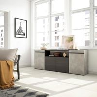 aparador efecto madera cemento 200x35x75cm