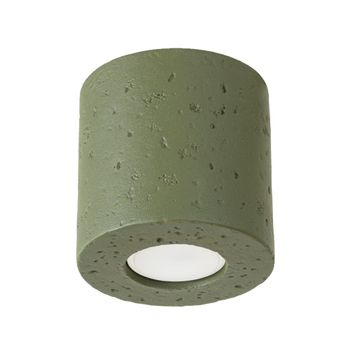 Lámpara de techo verde oliva concreto alt. 10 cm