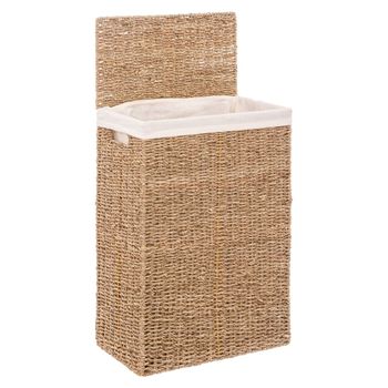 Cesto fibra natural marrón 55x38x22