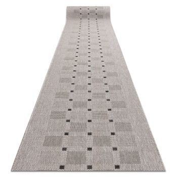 Alfombra De Pasillo Sizal Floorlux Modelo 20079 Plateado /negro 120 C 120x860 Cm