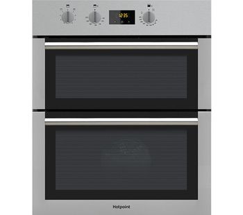 HOTPOINT DU4 541 IX Electric Built-under Double Oven - Black & Stainless Steel, Stainless Steel